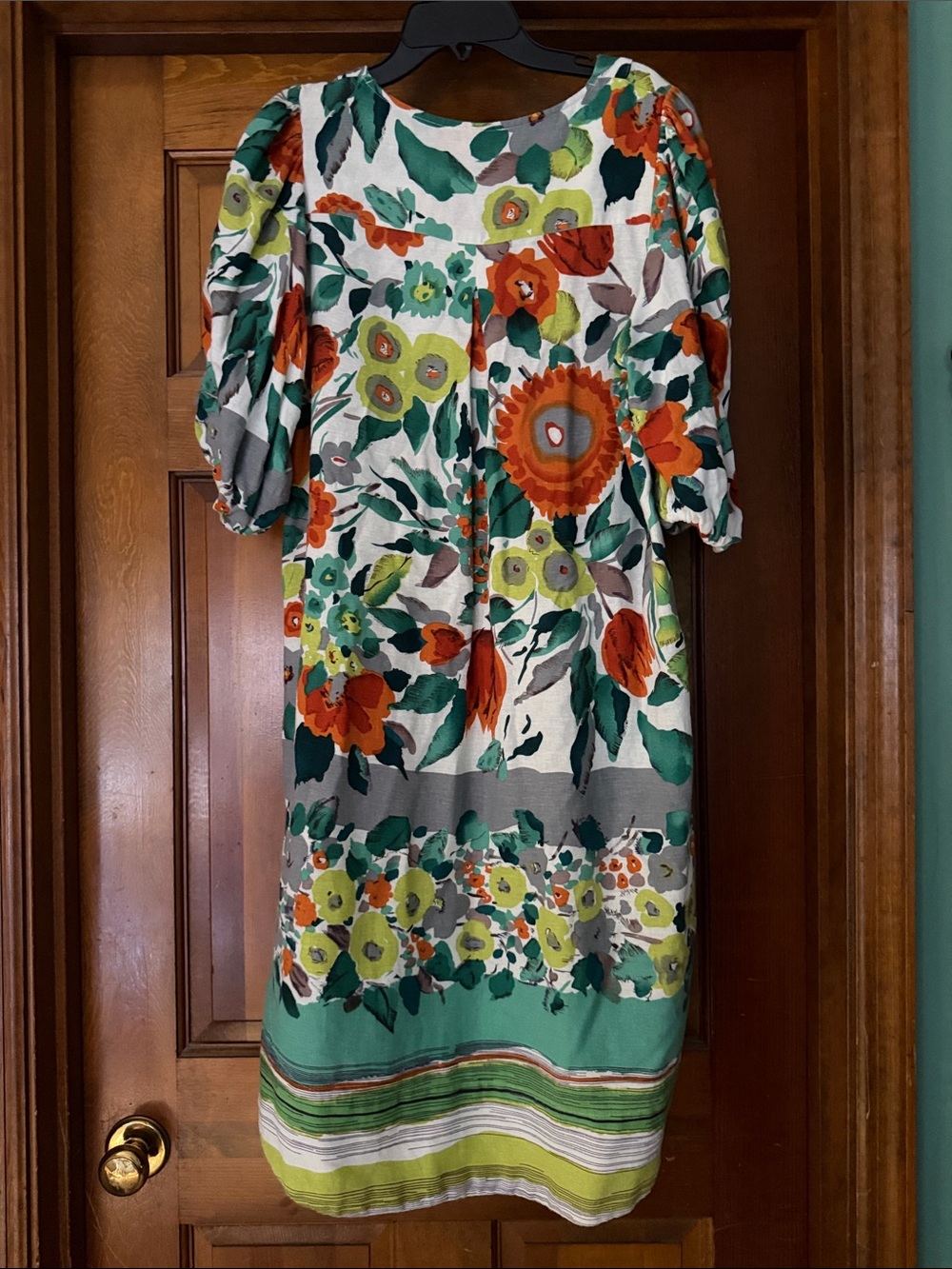 Cynthia Rowley Floral High-Low Dress in Orange, Green & Gray - Picture 3 of 3